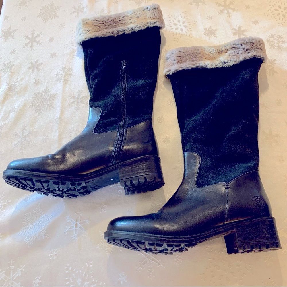Santana Canada Tall Boots Alda Suede & Smooth Leather Sz US 10 EUR 40